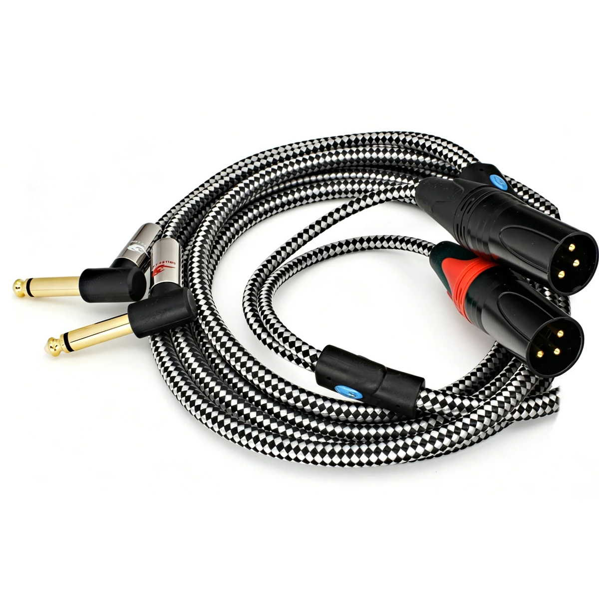 Cable de Audio Premium, conector TS Dual de 1/4 pulgadas a XLR Dual de 3 pines para consola mezcladora AMP, Cable OFC de blindaje OFC de 1M, 2M, 3M, 5M, 8M, 10M