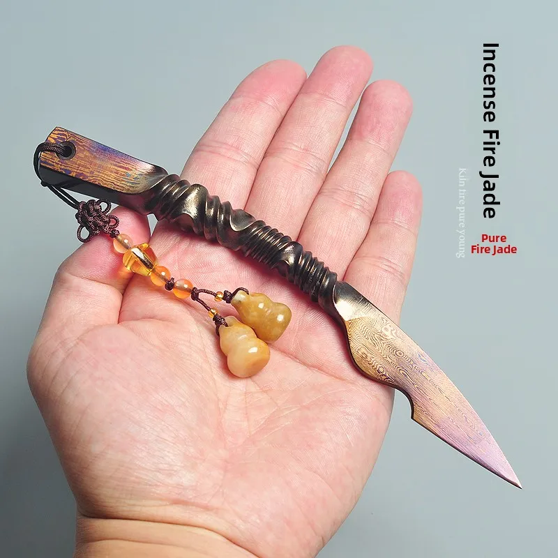 

Инструмент для чая ручной работы из дамасской стали: чайная игла, чайный конус, специальный инструмент для чая Пуэр, чисто ручная работа, с узором «большой нож», чайный нож, чайная игла, чайный инструмент.