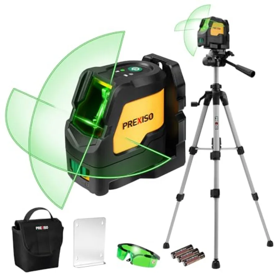 

Laser Level with Tripod IP54 Professional 150 Wide Angle - 100Ft Cross Laser Line Tool for Construction Ceiling Alignme