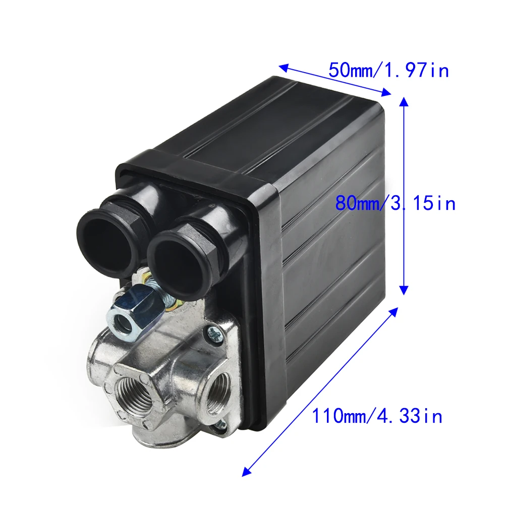 Replacement Air Compressor Switch Vertical Four Ways Controller Internal Thread Connector Regulator Accessories