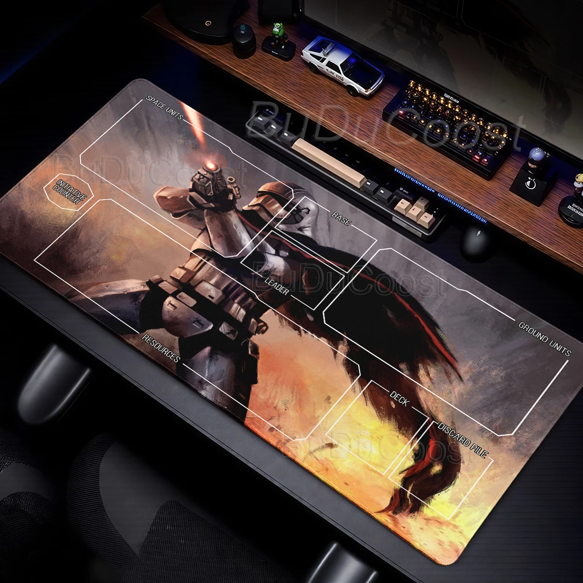Alfombrilla de Juego Star Wars Unlimited de 350x600, Tapete de Batalla para Cartas, Alfombrilla de Ratón para PC, de Goma, con Diseño de Anime, Extragrande, para un Jugador