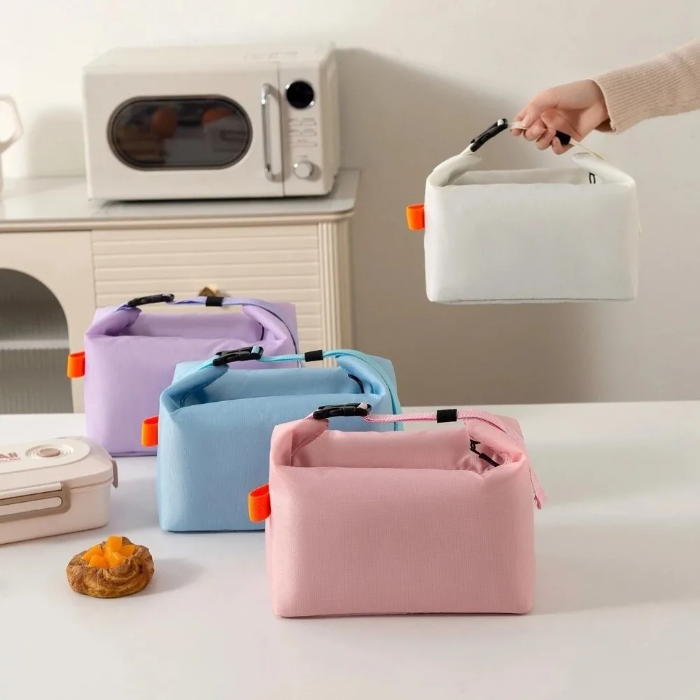 Hand Carrying Insulated Lunch Bag Large Capacity Aluminum Foil Storage Bag Foldable Simple Design Lunch Box Bag Office Worker