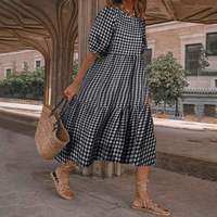 M XXXL Oversized Long Dress for Women 2024 Summer Short Sleeve Beach Bohemian Sundress Korean Fashion Loose Slim Female Clothing