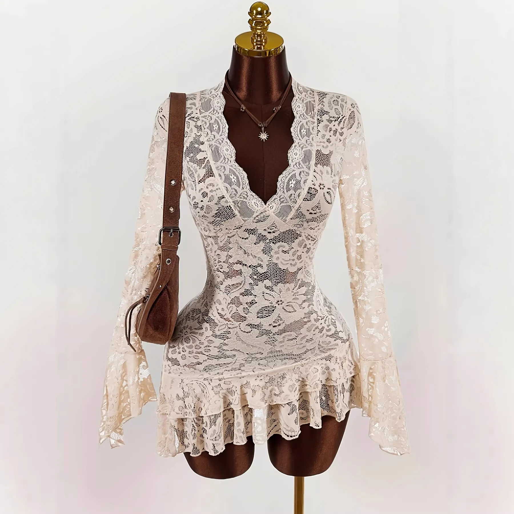 

2026 Summer New Lace Dress Women's Hollow Hip Skirt