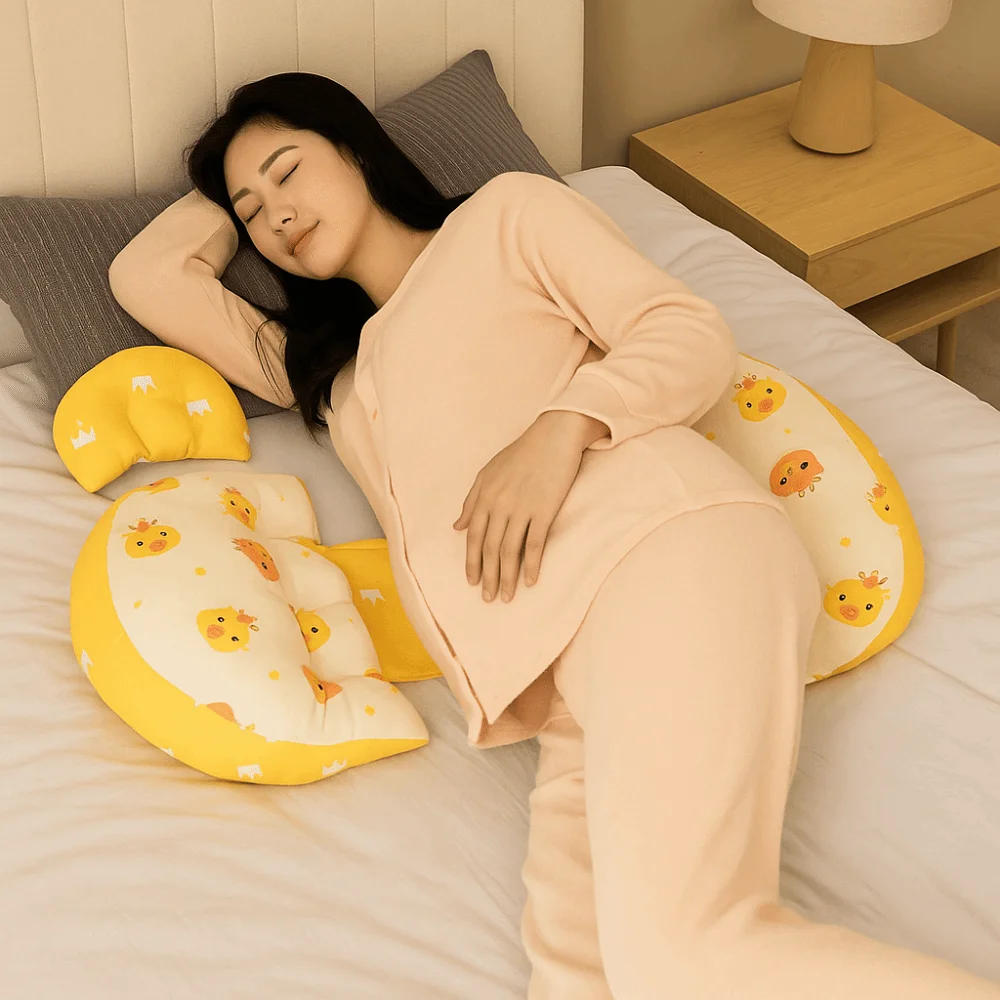 

High Resilience Pregnancy Pillow Adjustable Distance Cartoon Maternity Cushion Animal Pattern Ergonomic Sleeping Body Pillow