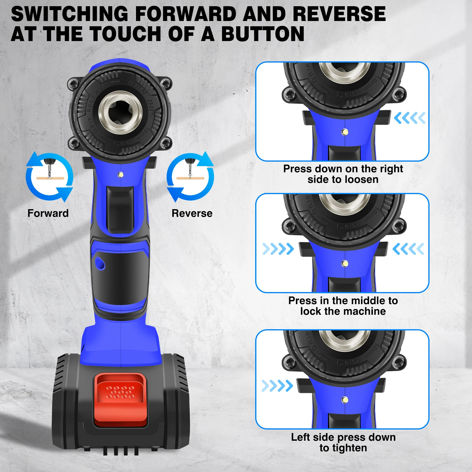 21V Cordless Drill,Electric Screwdriver Tools Kit with 25+1 Torque Setting,2 Variable Speed,29PCS Accessories,LED Work Light