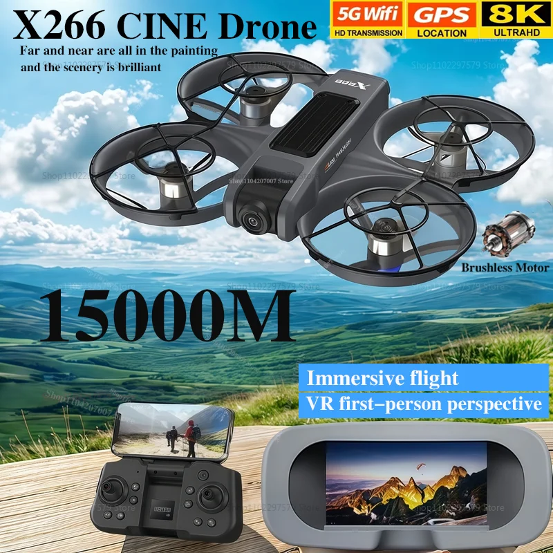 

NEW X266 Drone 8K WIFI GPS Professional HD Aerial Photography Remote Control Aircraft HD Dual Camera Quadcopter UAV Toys Gifts