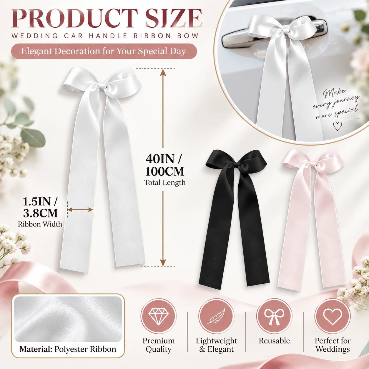 Custom Text Polyester Ribbon Personalized Printed Sash for Wedding Silk Ribbon Decoration Car Handle Gift Box Balloon Cigar Wine