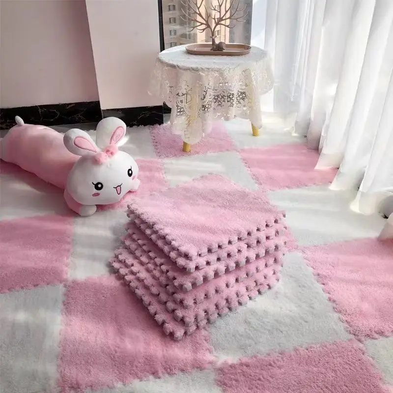 Tapis de Puzzle en peluche, 20 pièces, 30x30cm, tapis de jeu en peluche pour bébé, tapis de chambre d'enfant, tapis de sol Puzzle