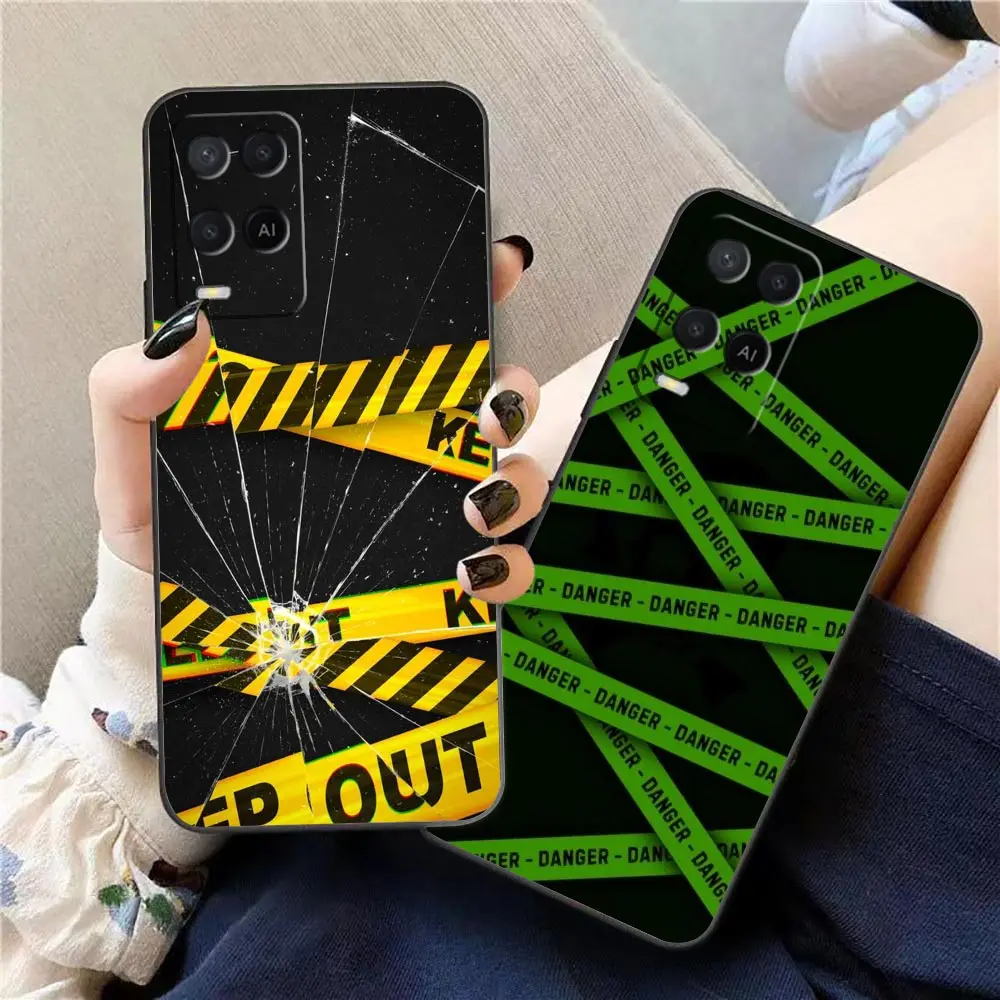 WARNING DANGER Phone Case For OPPO A98 A95 A96 A94 A93 A92S A78 A76 A74 A58 A71 A57 A55 A53 A33 A17 Case Funda Coque Capa Shell