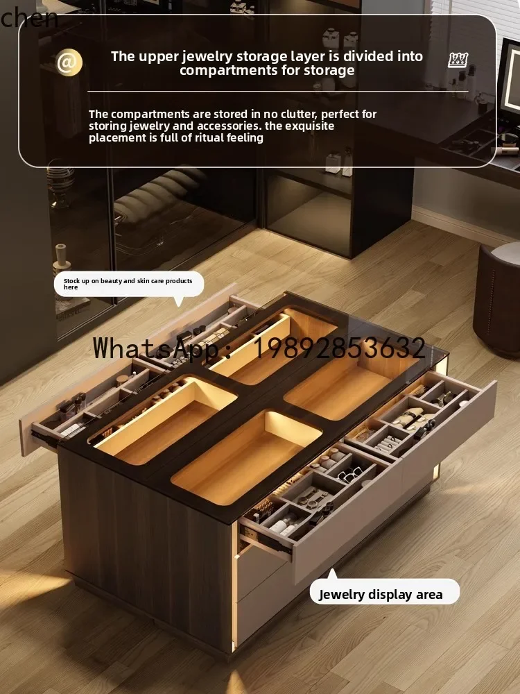 

DSA Cloakroom Center Island Minimalist Double-Sided Chest of Drawers Jewelry Display Cabinet