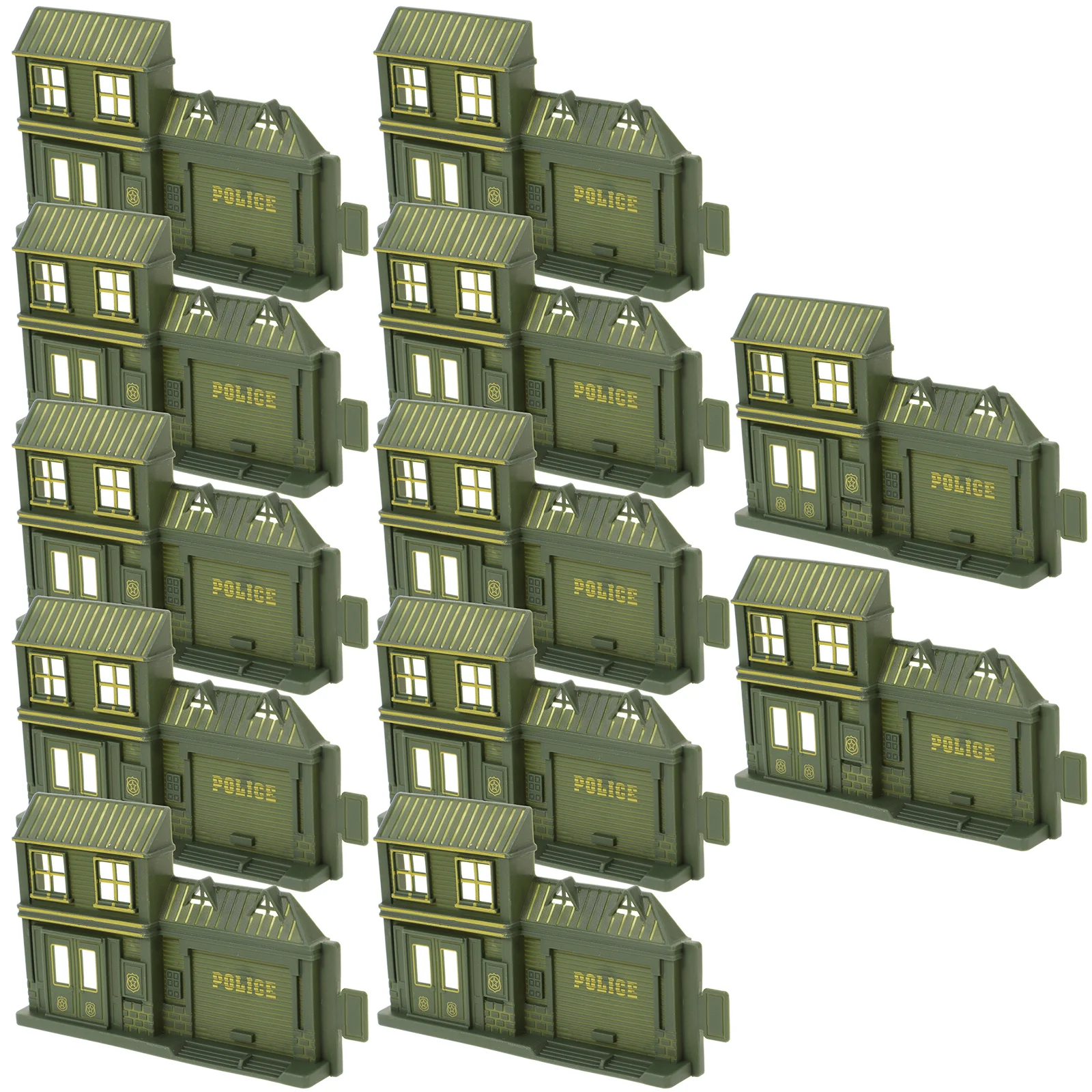 

12Pcs Simulated Police Station Models Mini Size Durable Desktop Decor Sand Table Accessories DIY Scene Layout Photo Props