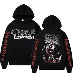 Rapper cidade morgue dupla face impressa hoodie das mulheres dos homens hip hop harajuku moletom zillakami sosmula hoodies solto streetwear