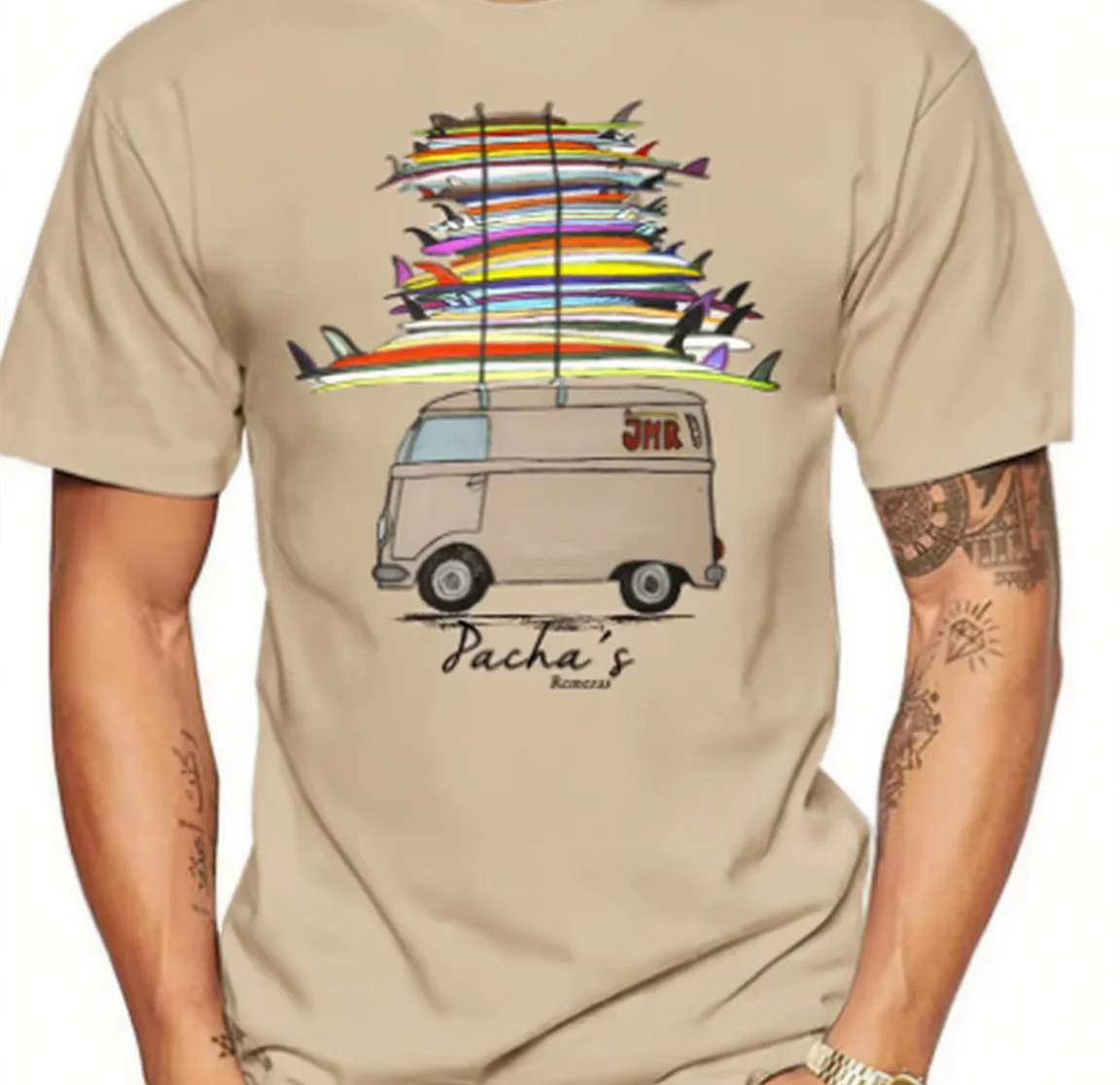 

Хлопковая футболка Coastal Van с красочным принтом досок для серфинга Идеально подходит для пляжа — вдохновленная одежда Уличная одежда с принтом Новое поступление футболки S-4XL