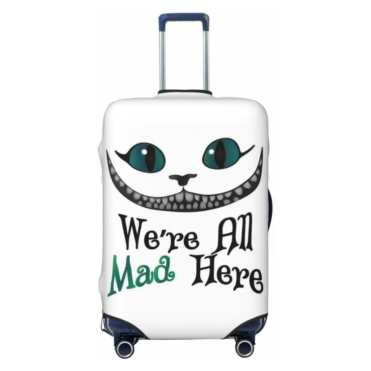 

Custom Cheshires Anime Cats We Are All Mad Here Luggage Cover Elastic Travel Suitcase Protective Covers Suit For 18-32 inch