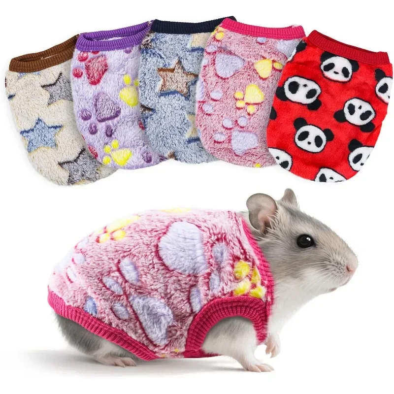 1 peça colete de pelúcia para animais de estimação, camiseta quente e macia, adequado para coelhos, furões, hamsters e outros animais de estimação pequenos