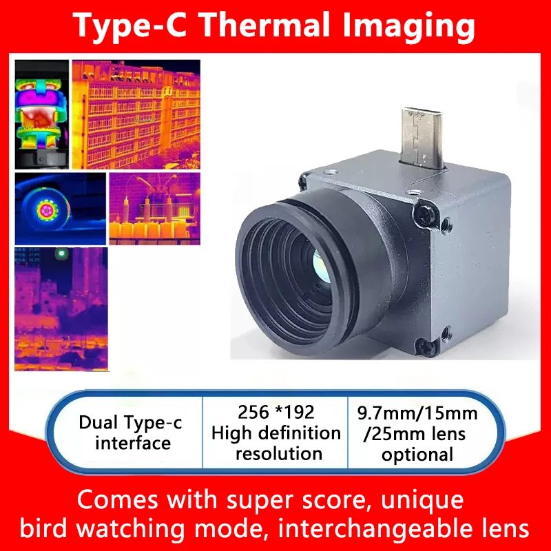 Android Type C Thermal Imager Camera 50Hz Mobile Thermal Imaging Camera for Solar Panel Power Device Fault Detect