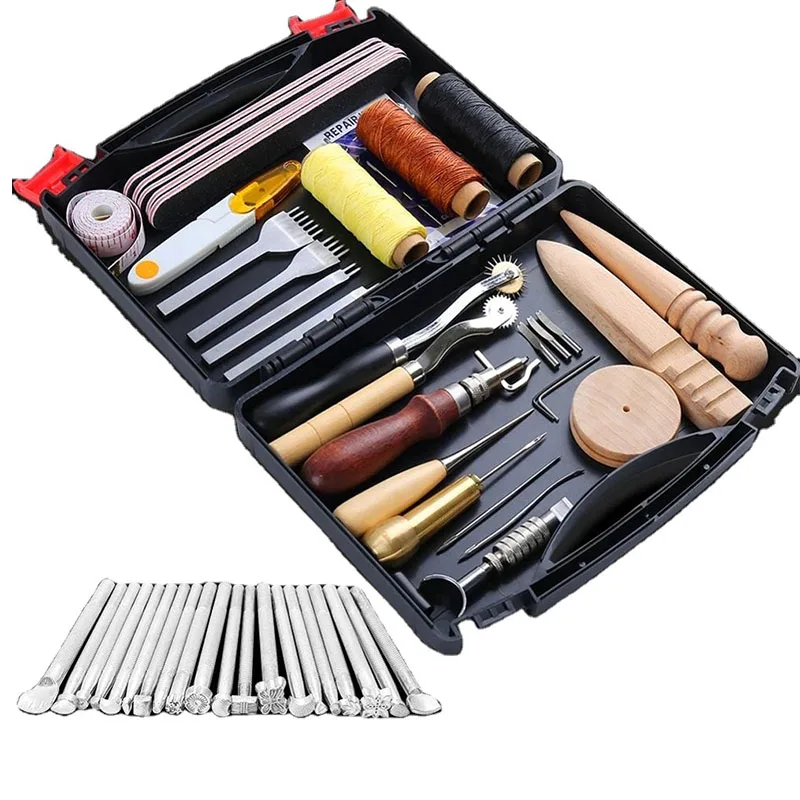 L-007  Leather Crafting Working Tool Set DIY Leather Hand Tools Leather Tools Set