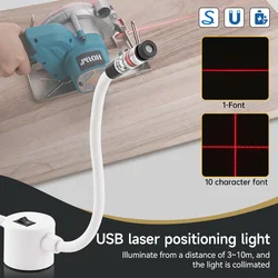 DC 5V USB Laser Light Sewing Positioning Lamp Clothing Cutting Tailor Work with Magnetic Base Dot/Line/Cross Heads Adjustable