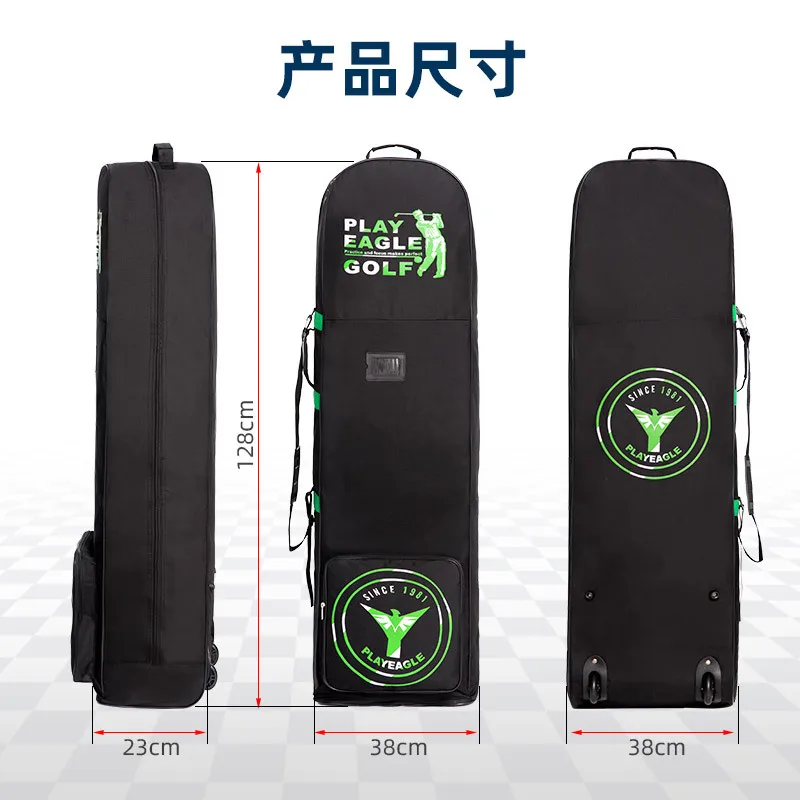 PlayEagle Foldable Golf Bag Cover with Wheels for Air Travel Oxford