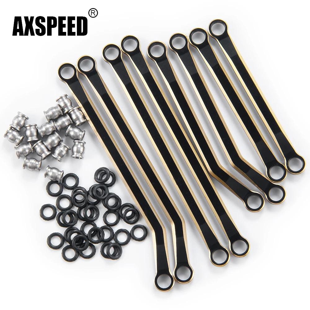 

AXSPEED 8 шт./комплект Тяжелая латунь черное покрытие удлиненные звенья комплект стержней для Φ Бронко Defender 1/18 RC Гусеничный автомобиль обновленные детали