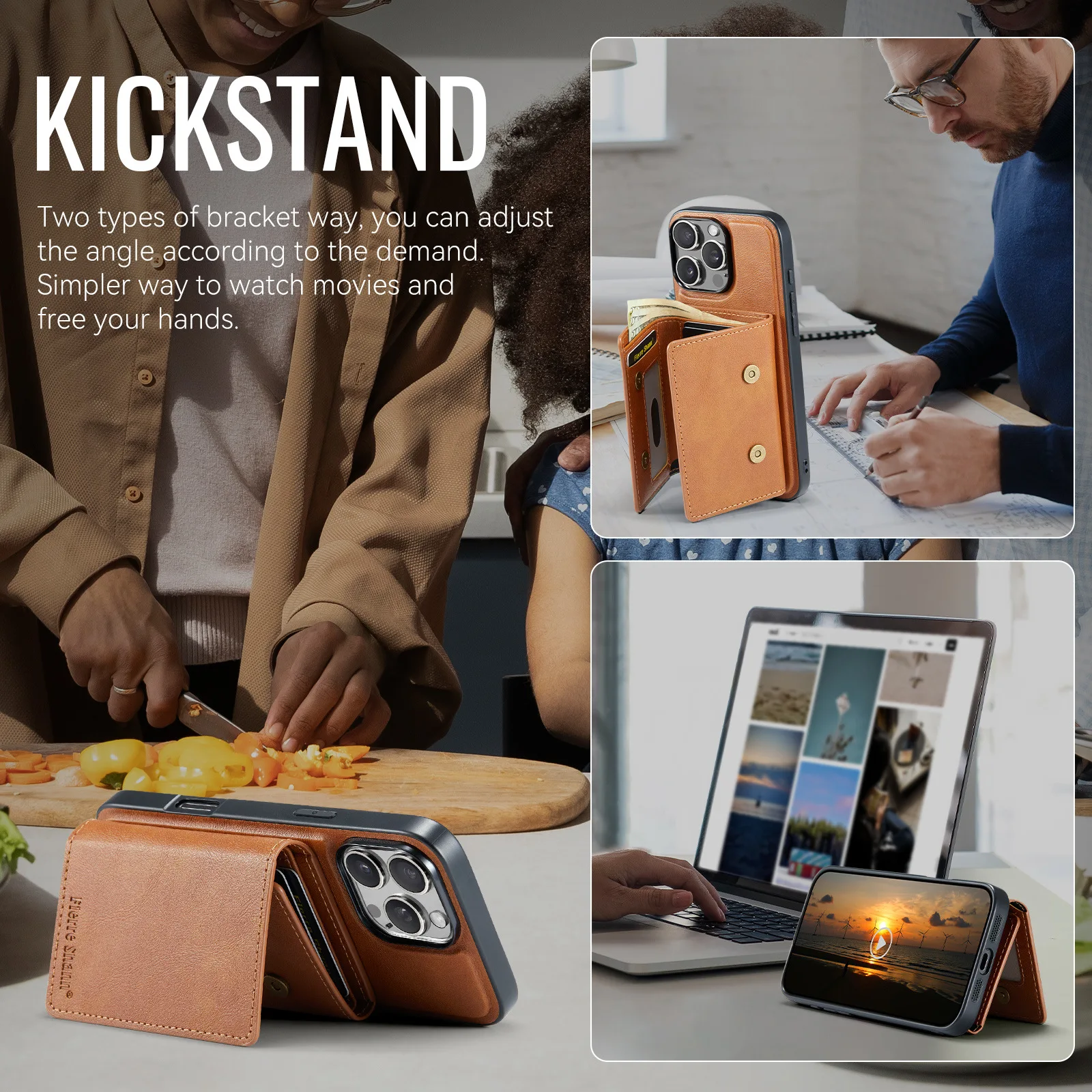 ที่ถอดออกได้กระเป๋าสตางค์หนังสําหรับiPhone 16 Pro Max 17 Air 16e 15 Plus 14 13 12 11 7 8 SE3 ฝาครอบชาร์จแม่เหล็ก