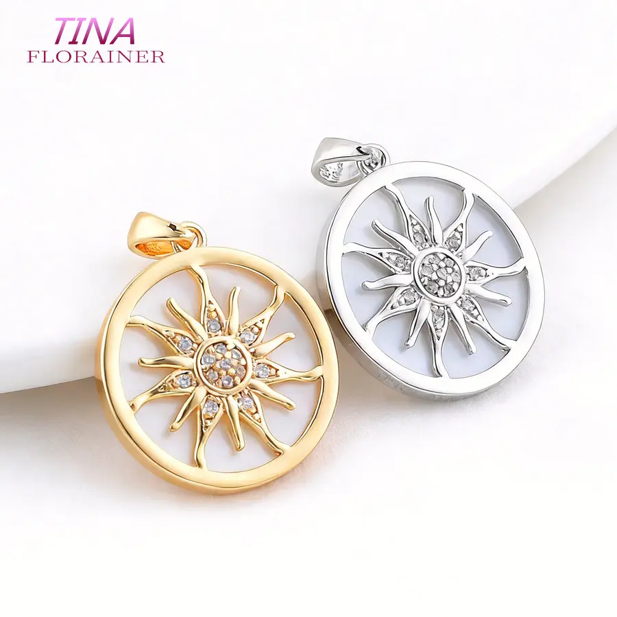25*27MM 14K Gold Color Brass Sun Charms Pendants Necklace Earrings Jewelry Making Supplies Accessories