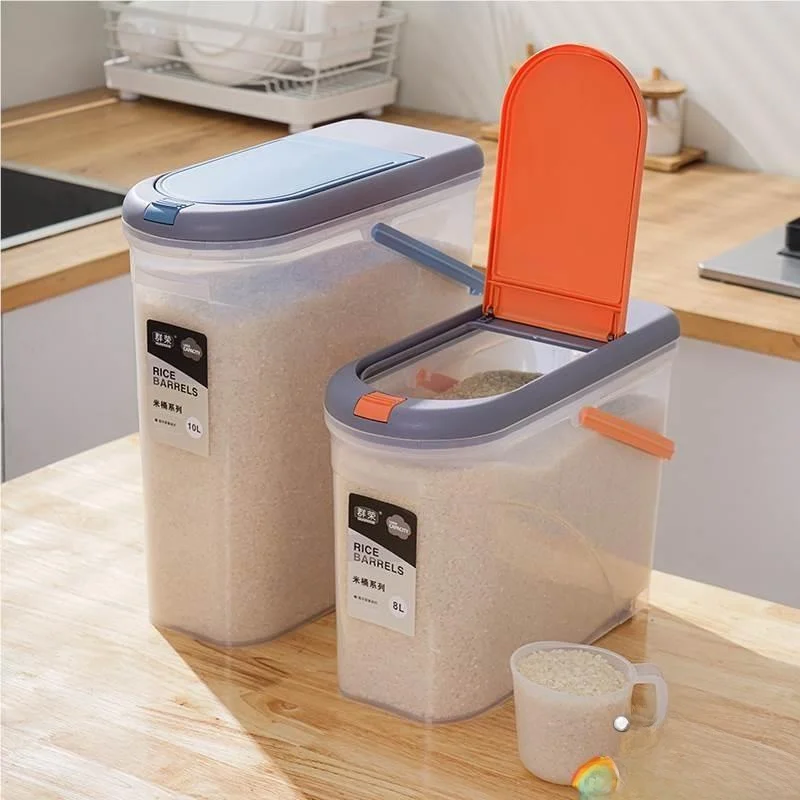 

Small Pull out Lid Rice Storage Box Kitchen Storage Container Anti-Insect Moisture Proof Narrow pe Home Use Rice Barrel