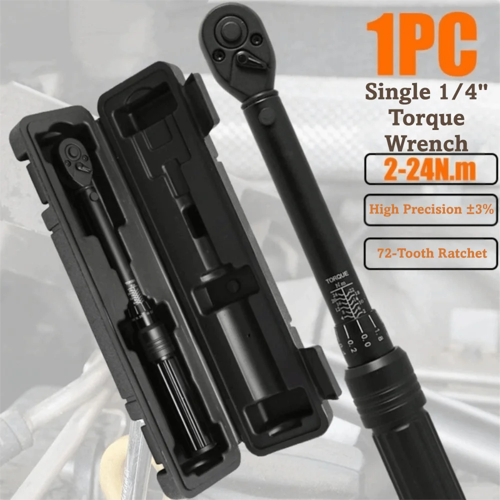 

2-24N.M Torque Wrench Square Drive Calibrate Pro Torque Wrench Premium Quality 1/4” Drive Drive Torques Key Automotive Repair