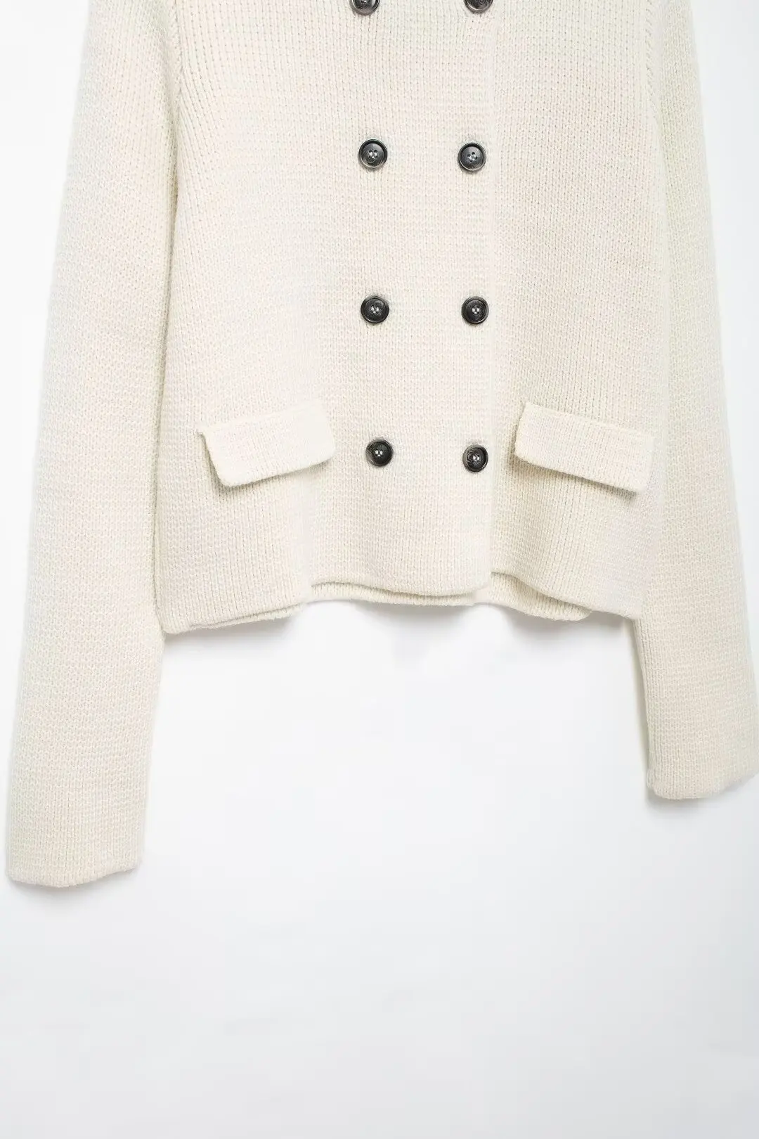 Tangada 2024 Women Elegant White Cardigan Sweaters Buttons Long Sleeve Female Jumper BE0342