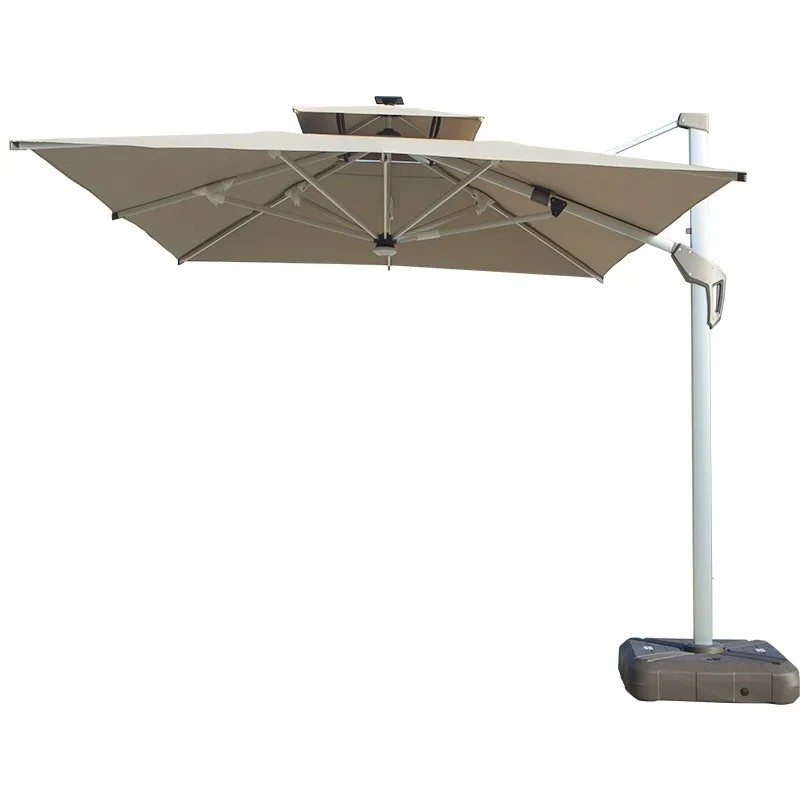 Solar LED light Roman umbrella High-end garden Sunshade quadrangle  Outdoor umbrella Large sun