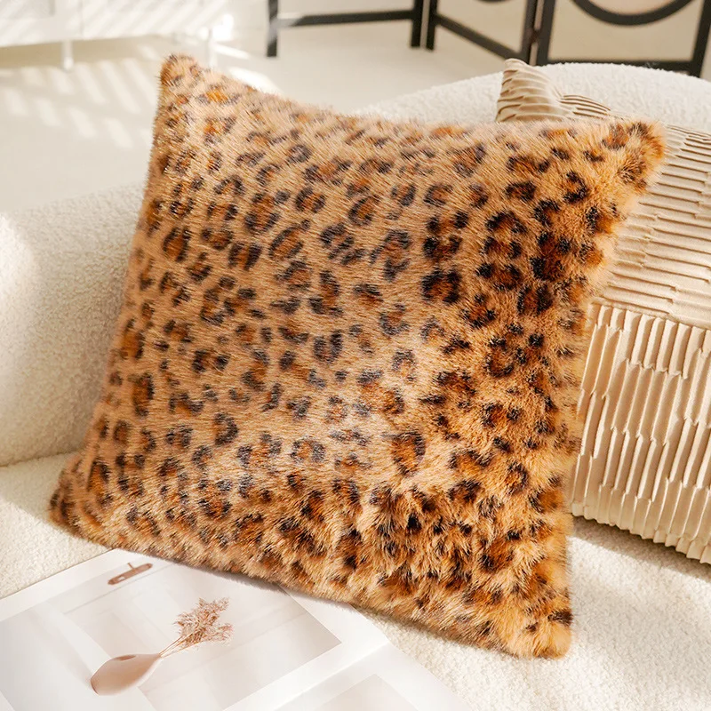 Antique Brown Throw Pillow Cover Light Luxury Nordic Stamping Waist Cushion Cover Decor Home Decorative Pillowcase