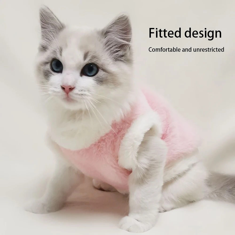 Autumn Winter Pet Clothes Prevent Hair Loss Dog Cat Clothes Warm Cute Thicken Vest Embroidery Rabbit Velvet Pet Clothes view 5