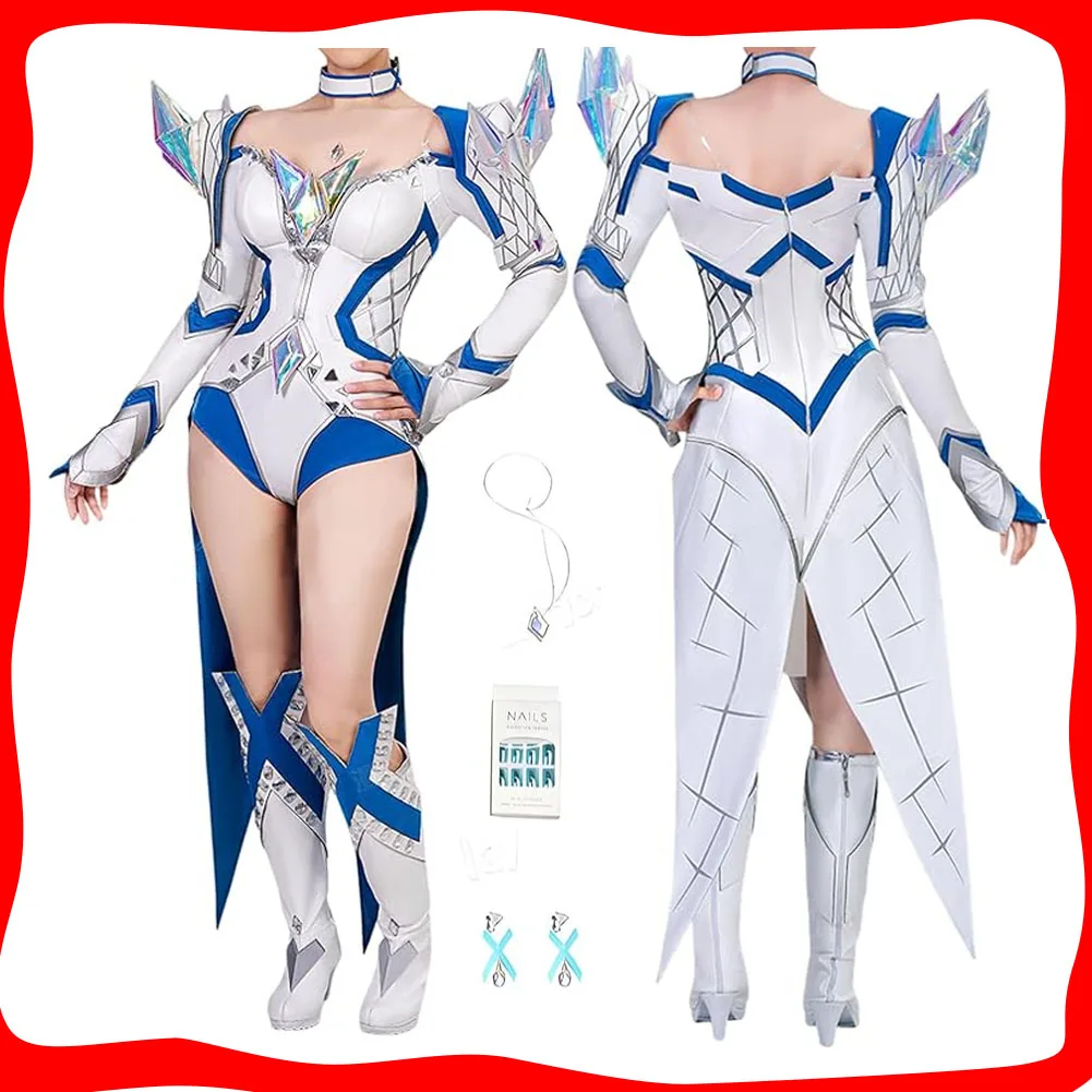 Disfraz de Reina blanca Emma Frost para mujer, mono de superhéroe, juego de rol, traje de rivales, traje de Carnaval de Halloween