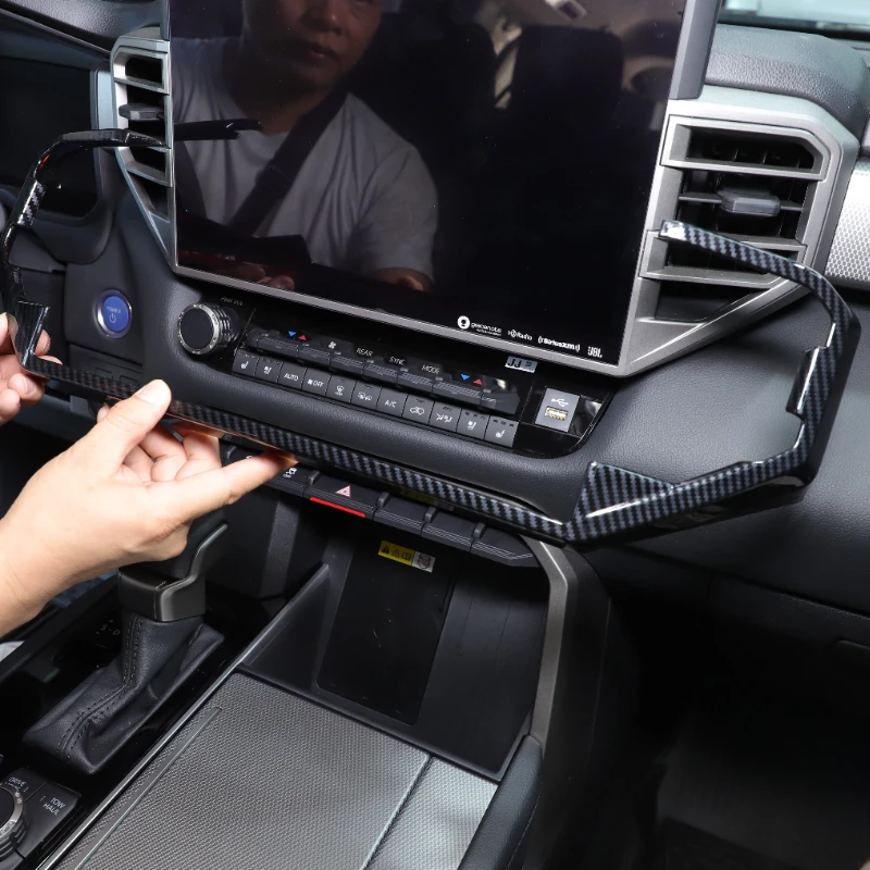 

For Toyota Tundra Sequoia 23-25 ABS Carbon Fiber Car Center Console Air Outlet Frame Cover Trim Sticker Interior Car Accessories