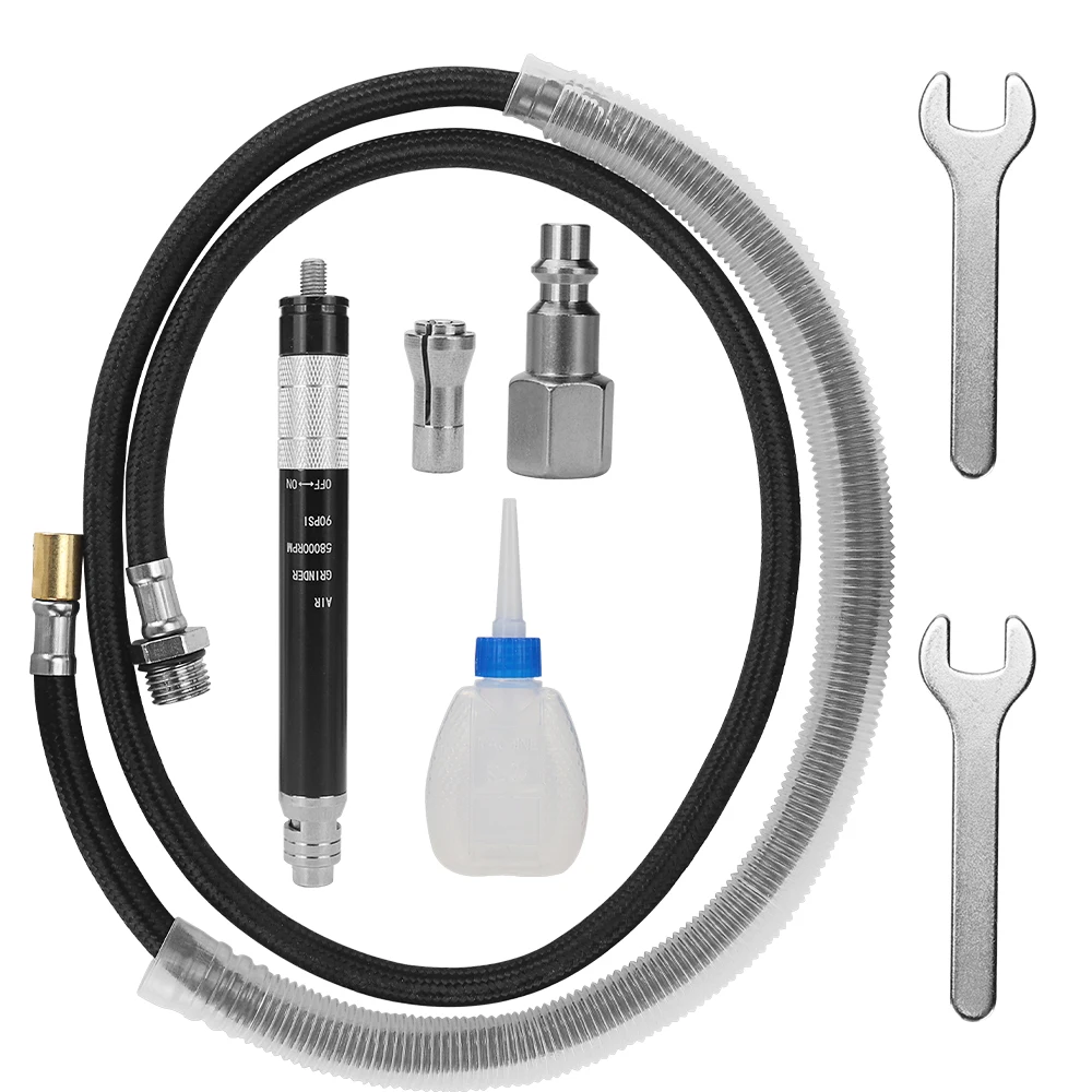 미니 고속 에어 마이크로 다이 그라인더, 공압 조각 연필 키트, 쥬얼리 목재 절단 연마 도구, 3mm, 58000RPM