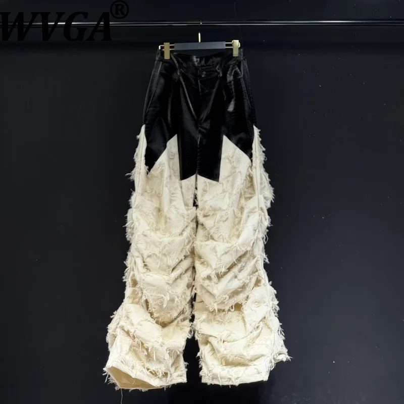 

WVGA осень-зима новые мужские уличные тяжелые плюшевые брюки в стиле панк модные нишевые шикарные повседневные широкие брюки Ins Y2K W13777