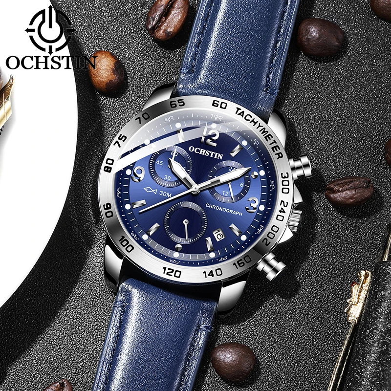 

OCHSTIN мужские кварцевые часы кожаные наручные часы повседневные водонепроницаемые светящиеся ручные часы мужские модные роскошные часы подарки Relogios