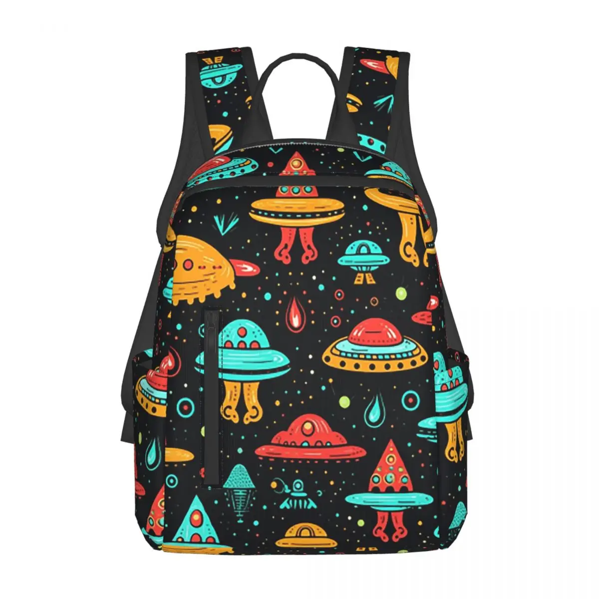 

Aliens And UFOs Pattern Backpack Large Capacity Children BookBag School Bag Shoulder Bags for Men Women