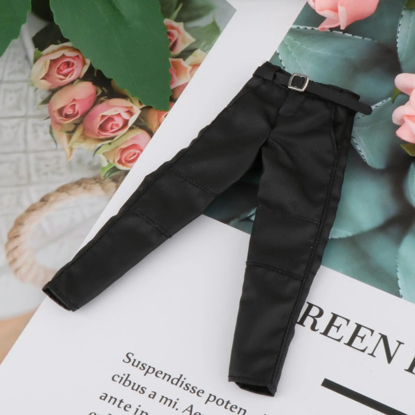 1/12 Male Figure Pants Miniature Trouser Miniature Belt PU Leather Mini Pants for 6inch Male Action Figures Accessory Cosplay
