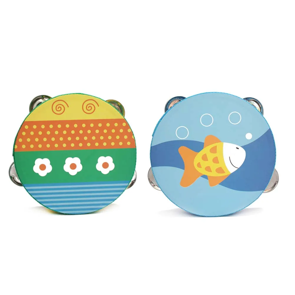 

15 Cm Hand-painted Drummer Bells Drums Musical Instrument for Parties Kid Kids Instruments Tambourine Bamboo Small Size