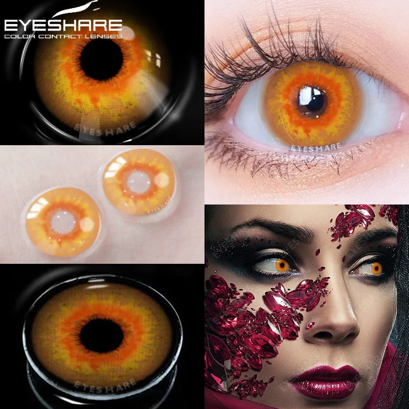 EYESHARE Color Contact Lenses 1Pair Colorful Contact Lenses for Eyes Anime Cosplay Contact Eye Lenses Halloween Color Eye Lenses