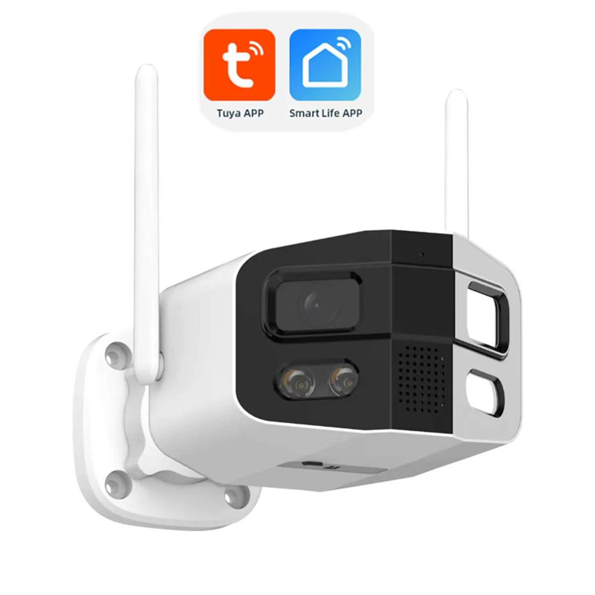 Tuya APP 4MP  180Degree  Dual Lens  IP Dome Camera AI Humanoid Detection Full Color Home Security CCTV Baby Monitor