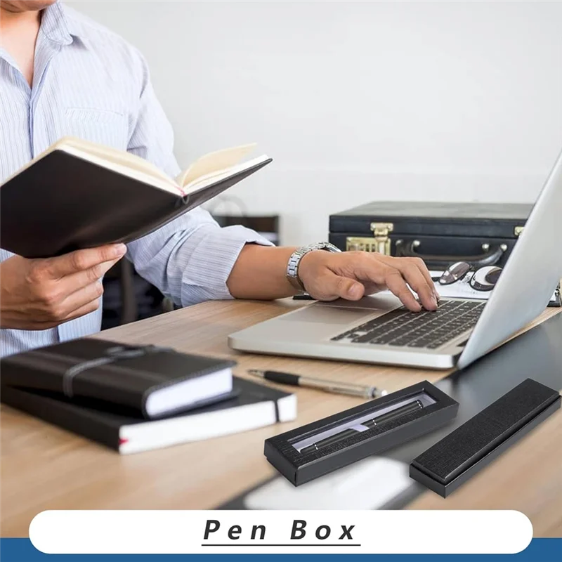 AA84 24 pièces boîte-cadeau de stylo vide avec couvercle transparent, boîte de stylo vitrine de stylo pour présentation bijoux emballage cadeau fournitures de bureau