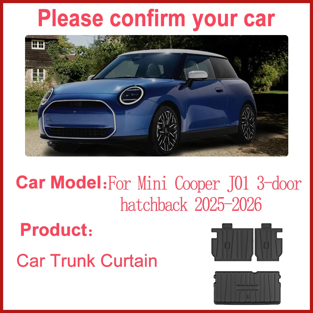 Car Trunk Mat For Mini Cooper J01 2025 Accessories SE Hatch 3-doors 2026 TPE Car Boot Tray Liner Waterproof Mats Car Accessories