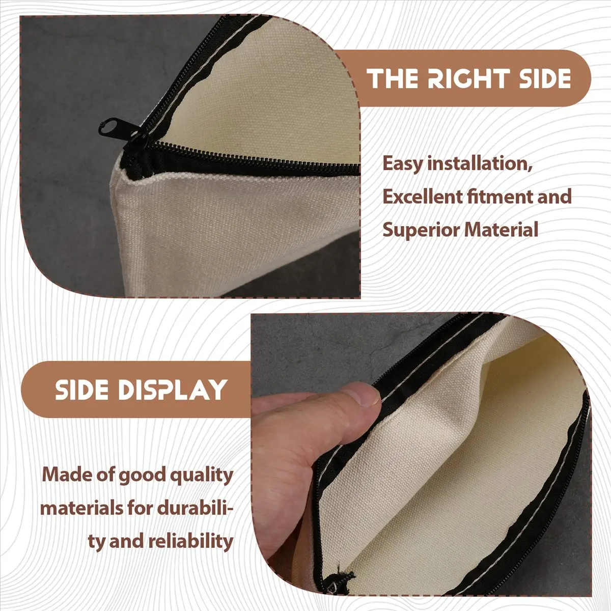 【~ NEW N21R】10Pcs Canvas Makeup Bags Canvas Zipper Pouch Bags Pencil Case Blank DIY Craft Bags Cosmetic Pouch for Travel DIY Cra