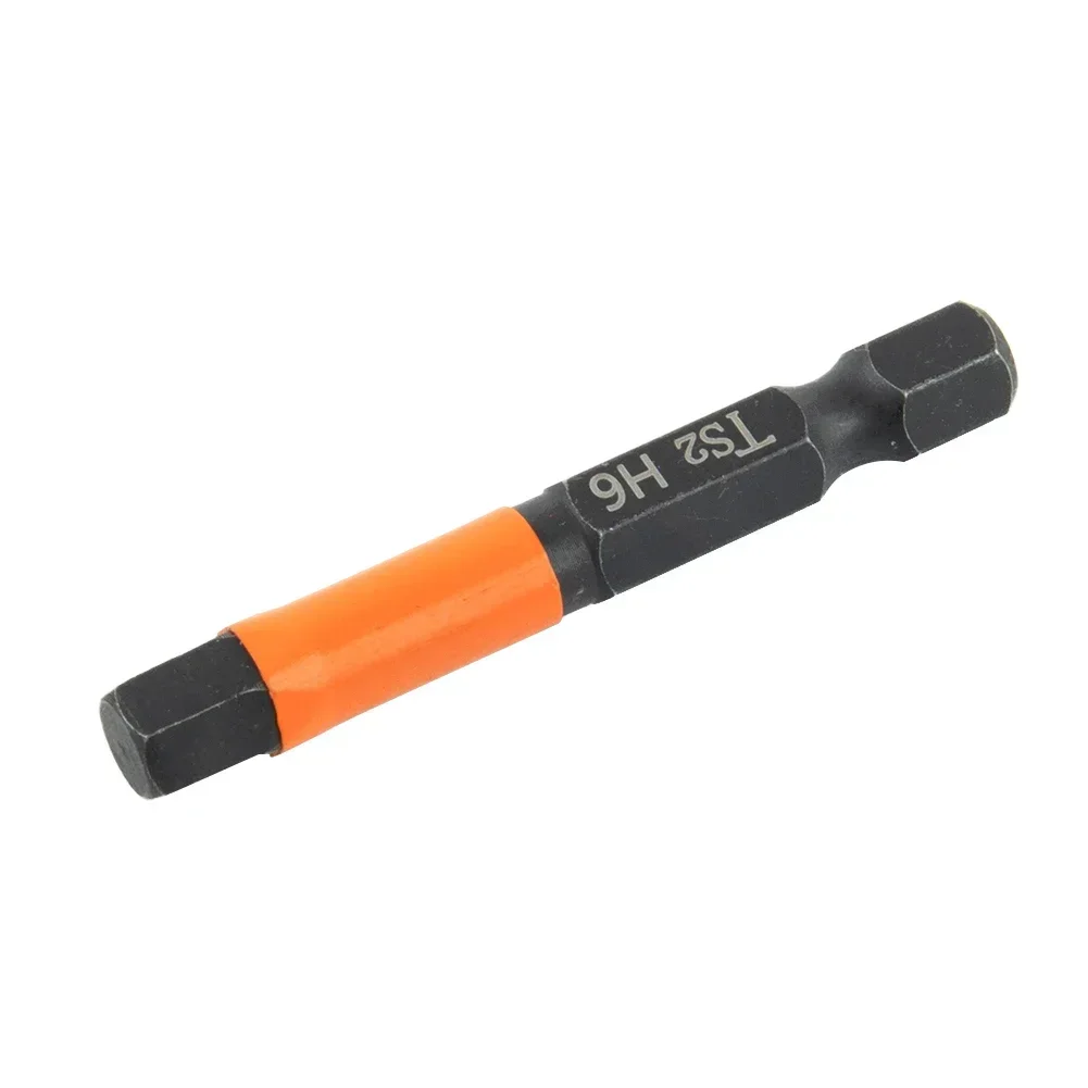 Destornillador eléctrico de cambio rápido, taladro hexagonal de 1/4 pulgadas, 50mm/1,96 pulgadas, 50mm de longitud, aleación de acero, color negro y naranja, nuevo