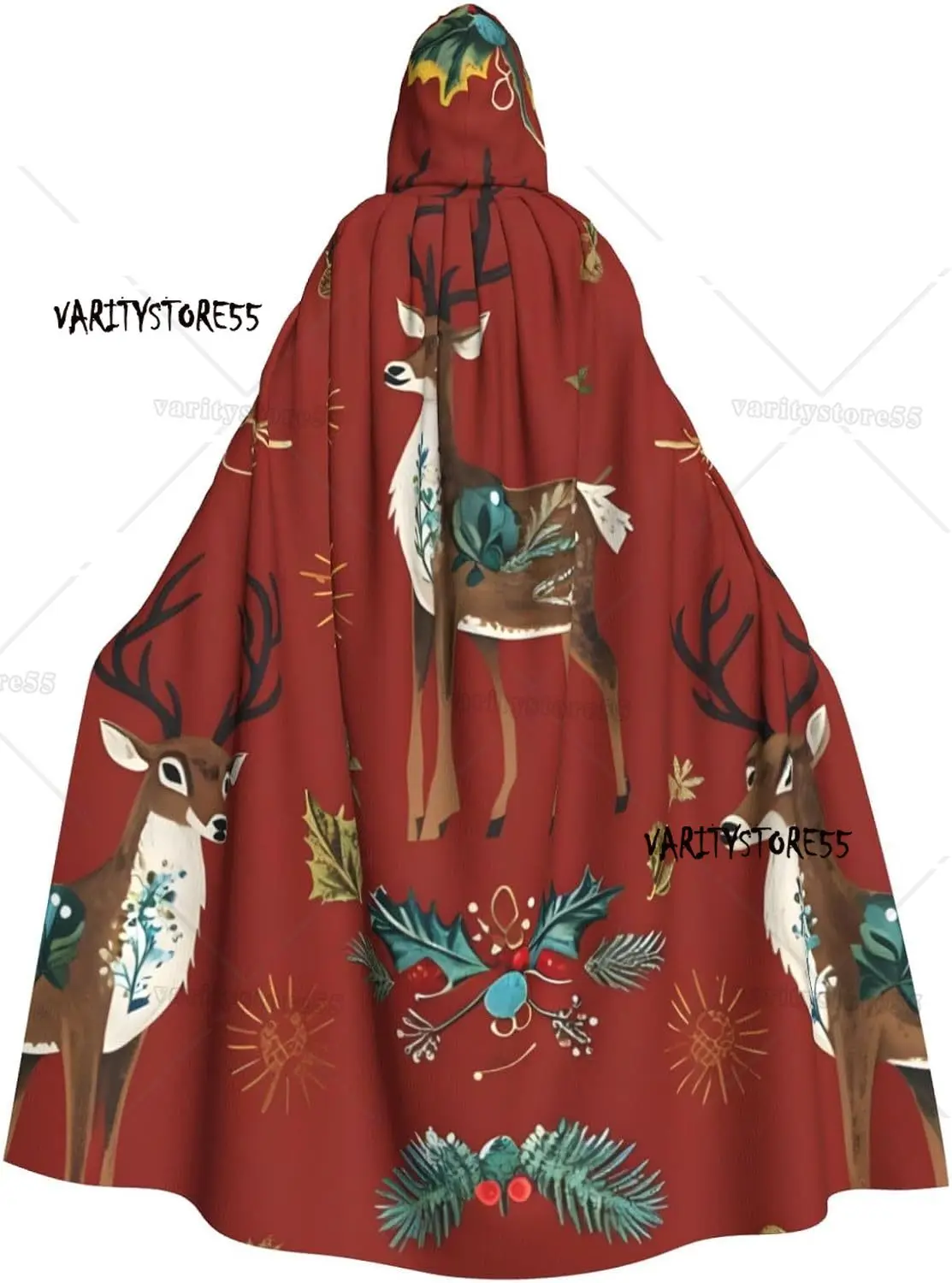 

Christmas Deer Adult Halloween Cloak with Hood Comfortable Perfect for Costumes Cosplay Halloween Parties Hooded Cloak