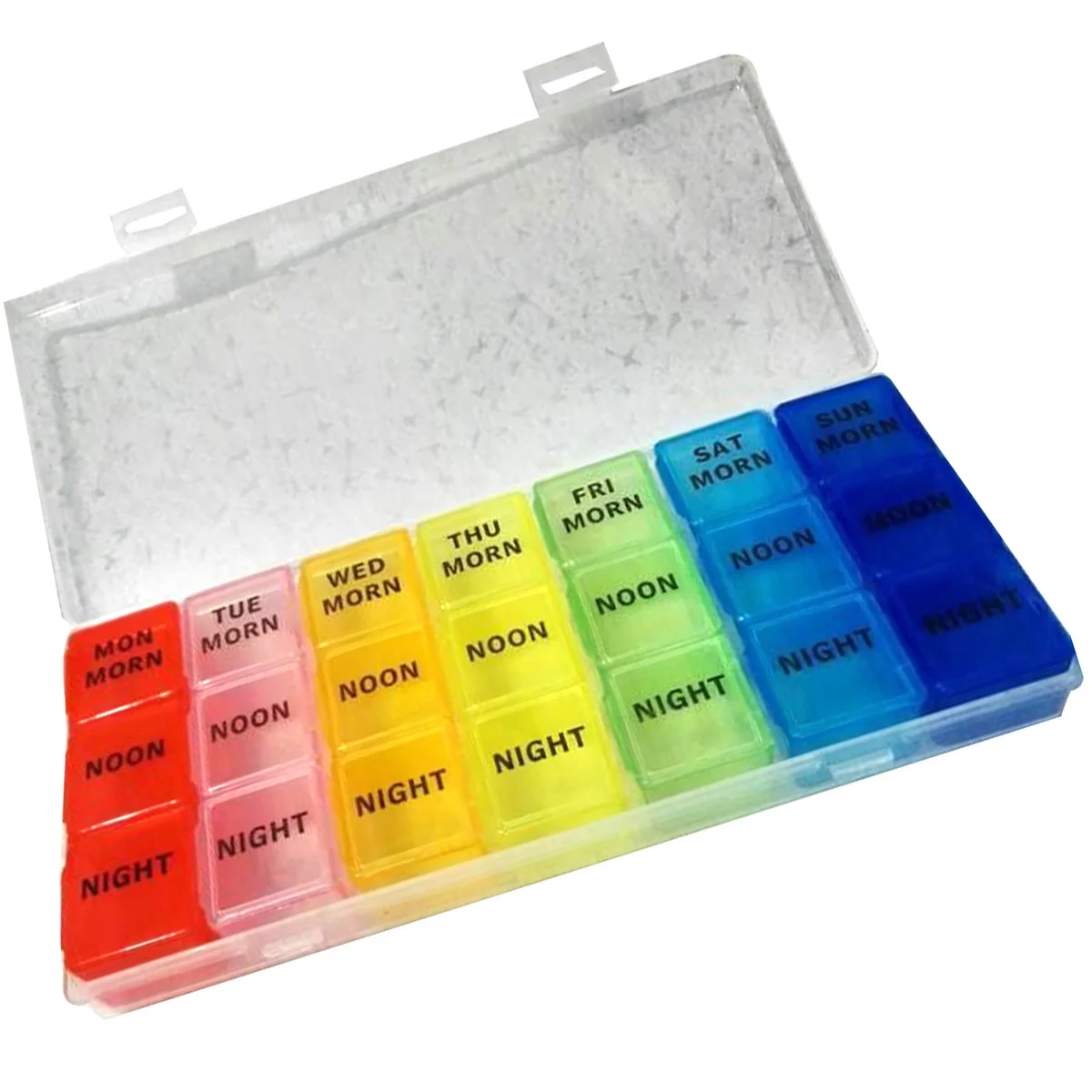 21 فتحة أسبوعية منظم حبوب الدواء صندوق دواء غطاء قابل للفصل حاوية تخزين آمنة لمكملات الأدوية والسفر والفيتامينات