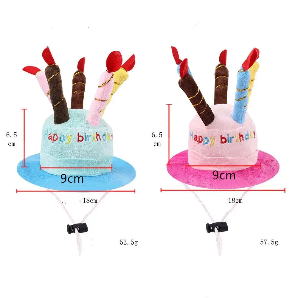 Dog Hat Pet Dog Cat Hat with Birthday Cake Cap Candle Gift Design Birthday Party Costume